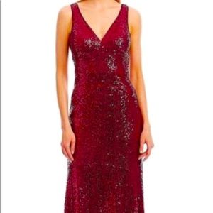 Burgundy sequined gown
